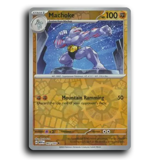 Machoke 067/165 151 Uncommon Pokemon Card TCG Reverse Holo