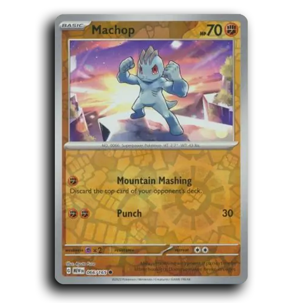 Machop 066/165 151 Common Pokemon Card TCG Reverse Holo