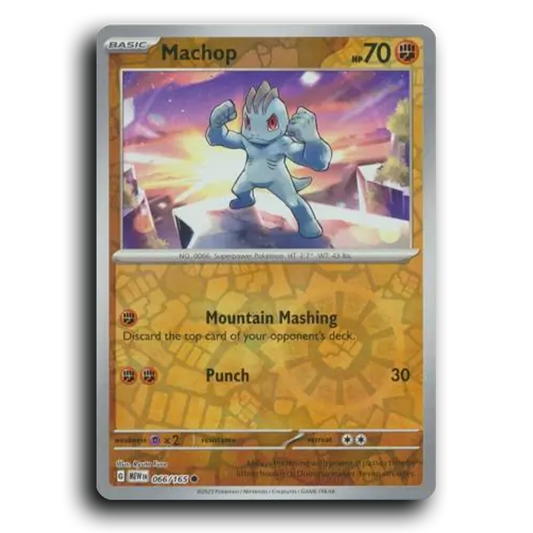 Machop 066/165 151 Common Pokemon Card TCG Reverse Holo