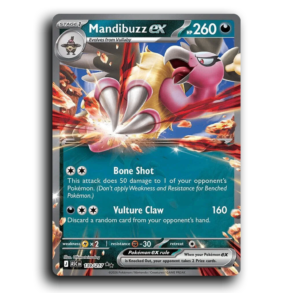 Mandibuzz ex 139/217 Ascended Heroes Double Rare Pokemon Card TCG Near Mint NM Holofoil