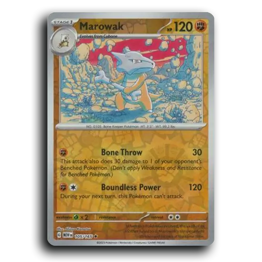 Marowak 105/165 151 Rare Pokemon Card TCG Near Mint NM Reverse Holo