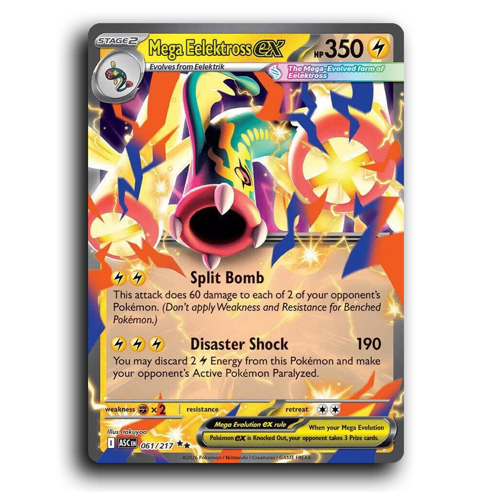 Mega Eelektross ex 061/217 Ascended Heroes Double Rare Pokemon Card TCG Near Mint NM Holofoil