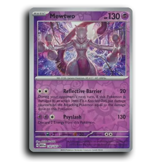 Mewtwo 150/165 151 Rare Pokemon Card TCG Near Mint NM Reverse Holo