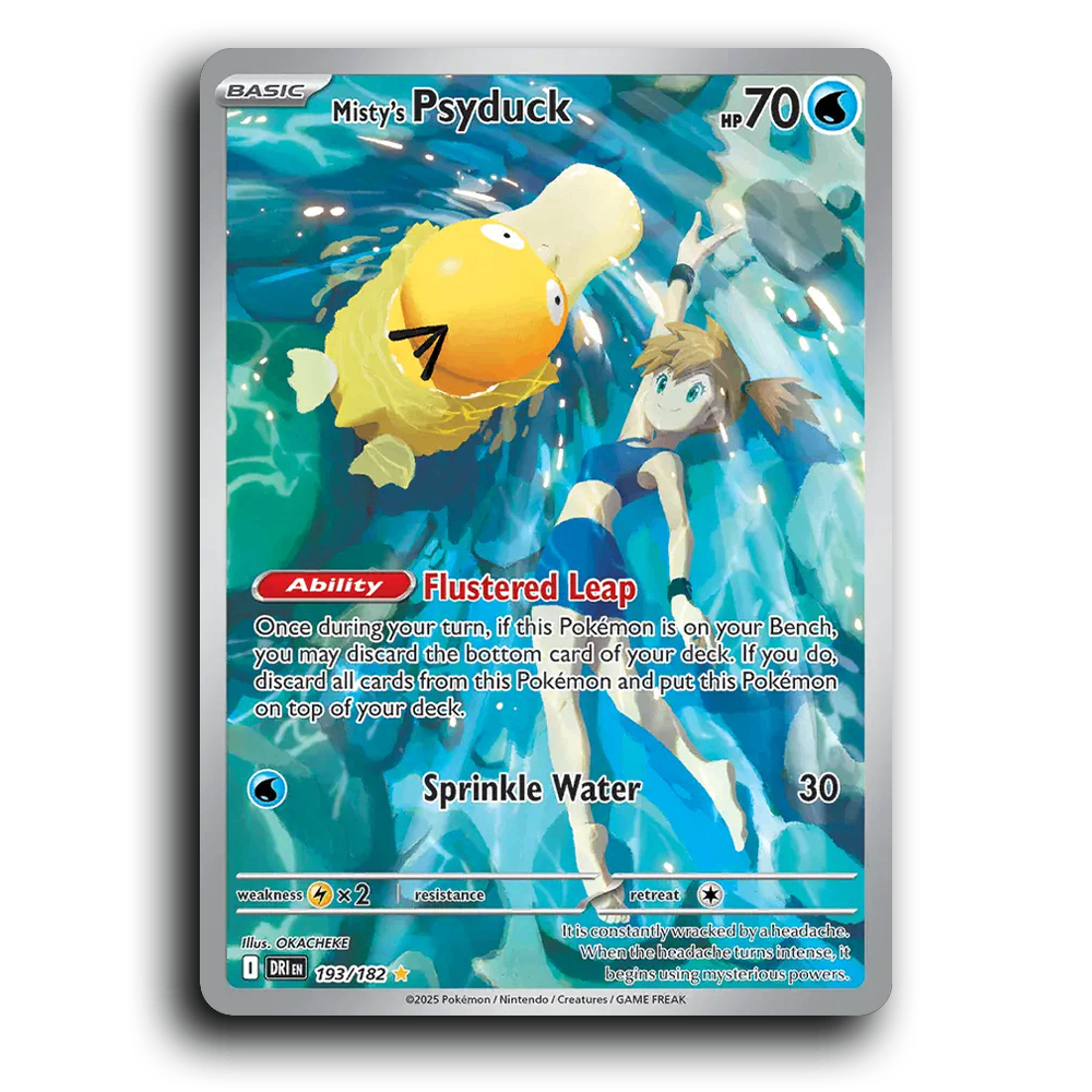 Mistys Psyduck 193/182 Destined Rivals Illustration Rare Pokemon Card TCG Holofoil