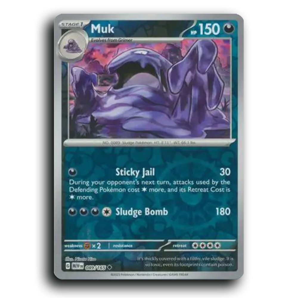 Muk 089/165 151 Uncommon Pokemon Card TCG Near Mint NM Reverse Holo