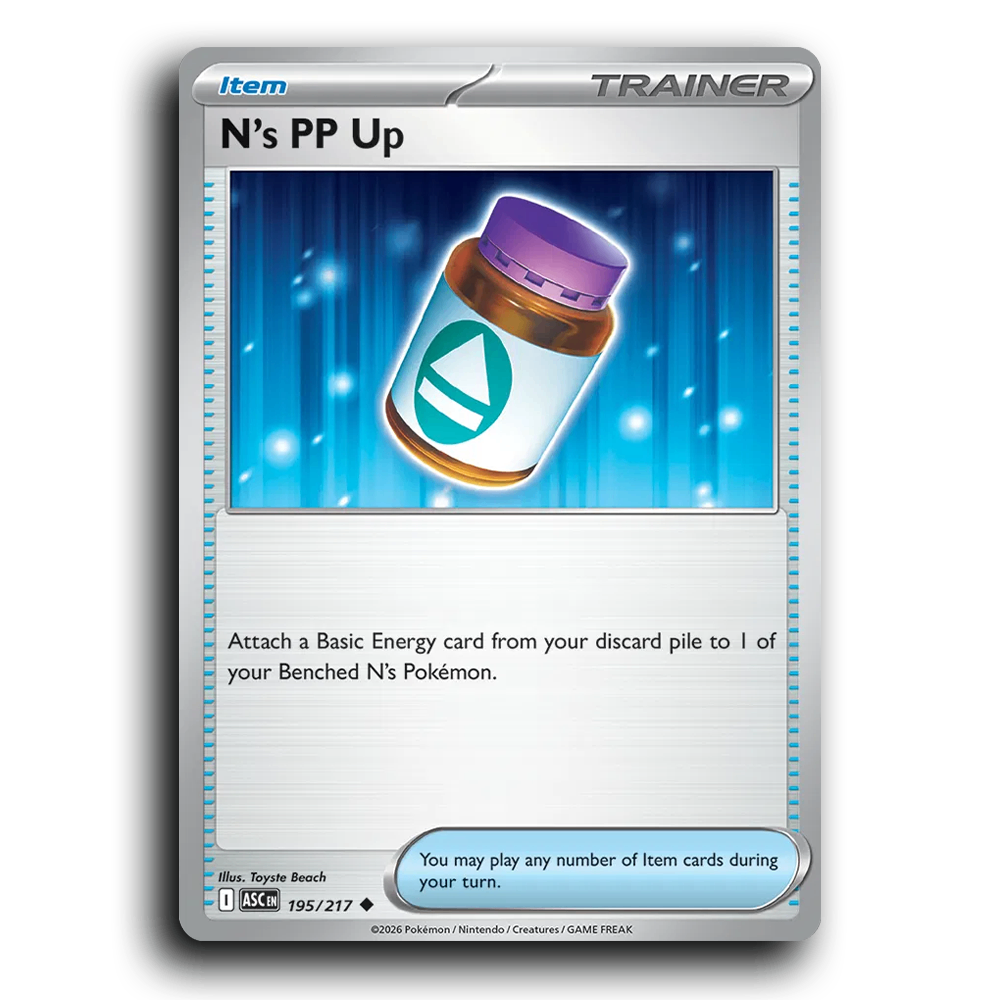 N's PP Up 195/217 Ascended Heroes Uncommon Pokemon Card TCG Near Mint NM