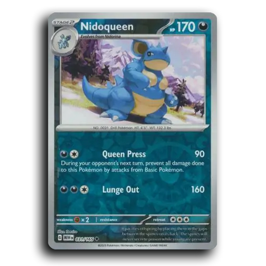 Nidoqueen 031/165 151 Uncommon Pokemon Card TCG Reverse Holo