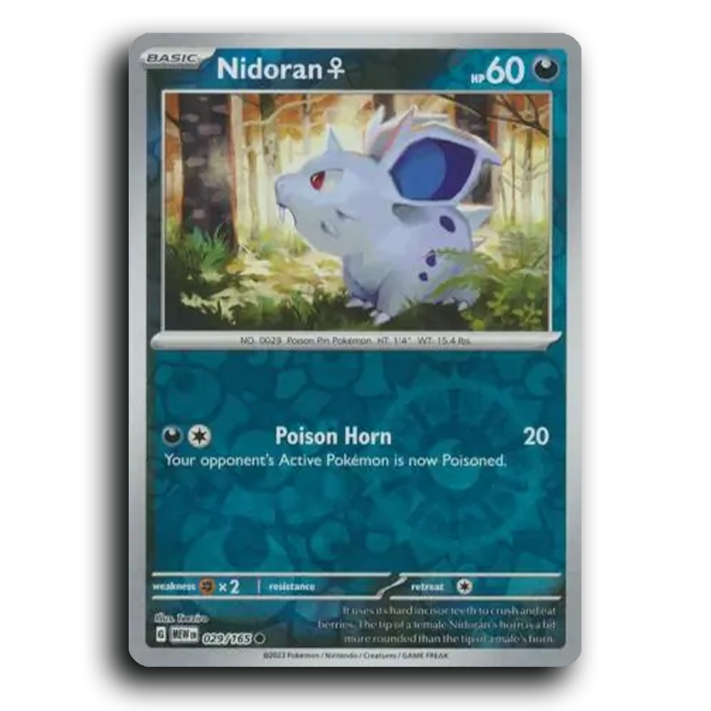 Nidoran F 029/165 151 Common Pokemon Card TCG Reverse Holo