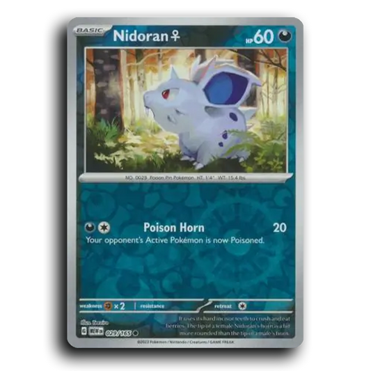 Nidoran F 029/165 151 Common Pokemon Card TCG Reverse Holo