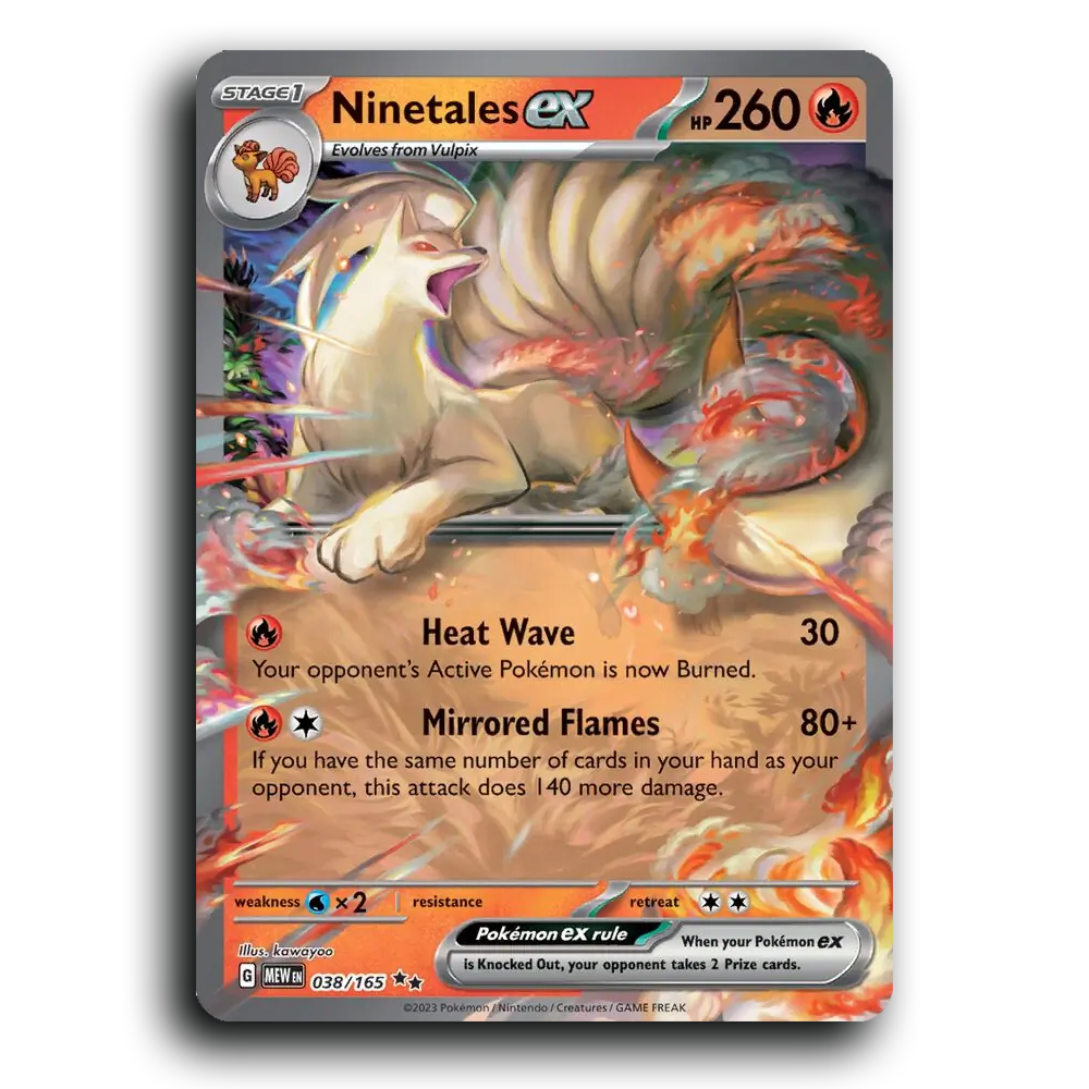 Ninetales ex 038/165 151 Double Rare Pokemon Card TCG Holofoil