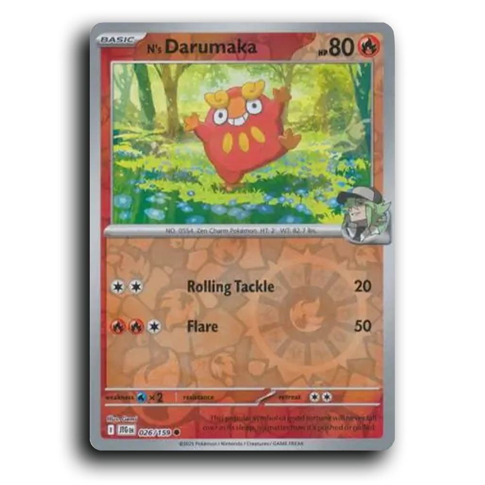 N's Darumaka 026/159 Journey Together Common Pokemon Card TCG Reverse Holo