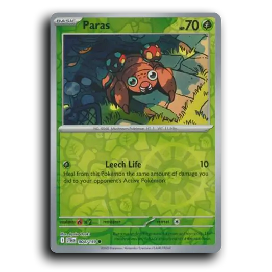 Paras Journey Together 004/159 Common Reverse Holo Near Mint Pokemon Card TCG