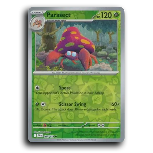 Parasect Journey Together 005/159 Common Reverse Holo Near Mint Pokemon Card TCG
