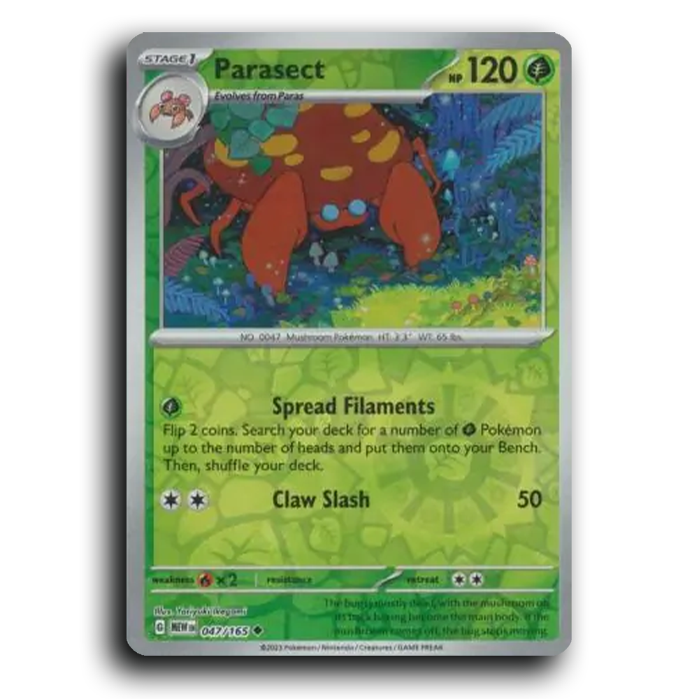 Parasect 047/165 151 Uncommon Pokemon Card TCG Reverse Holo
