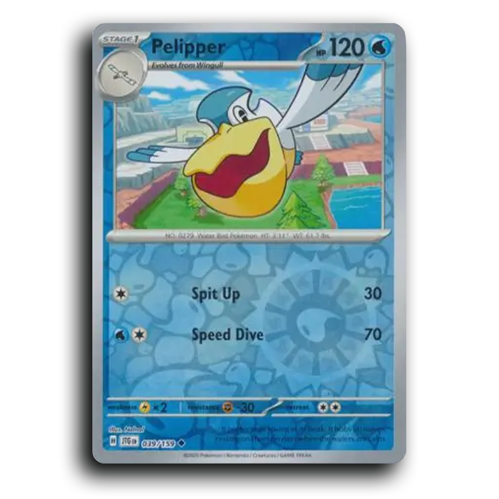 Pelipper 039/159 Journey Together Uncommon Pokemon Card TCG Reverse Holo
