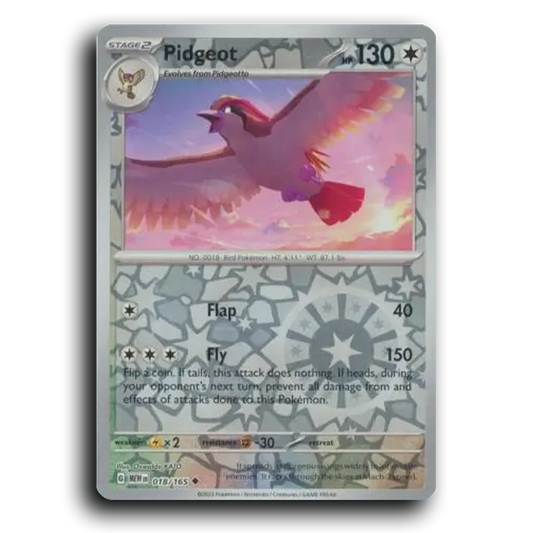 Pidgeot 018/165 151 Uncommon Pokemon Card TCG Reverse Holo