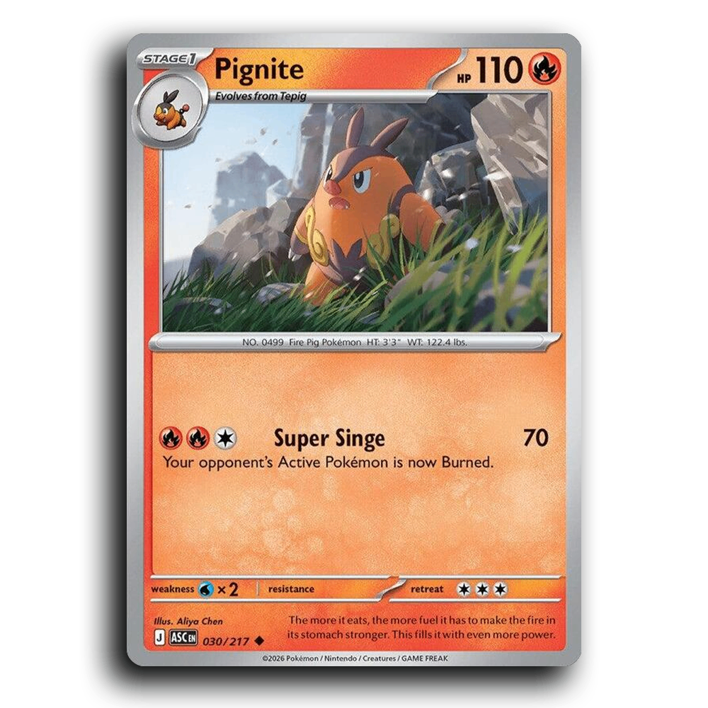 Pignite 030/217 Ascended Heroes Uncommon Pokemon Card TCG Near Mint NM