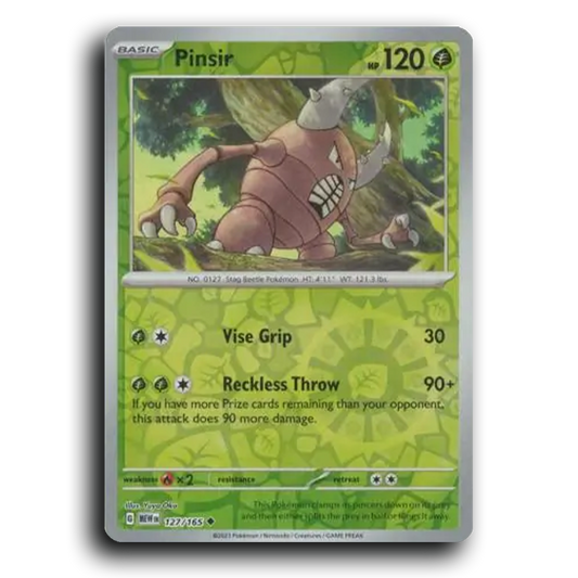 Pinsir 127/165 151 Uncommon Pokemon Card TCG Near Mint NM Reverse Holo