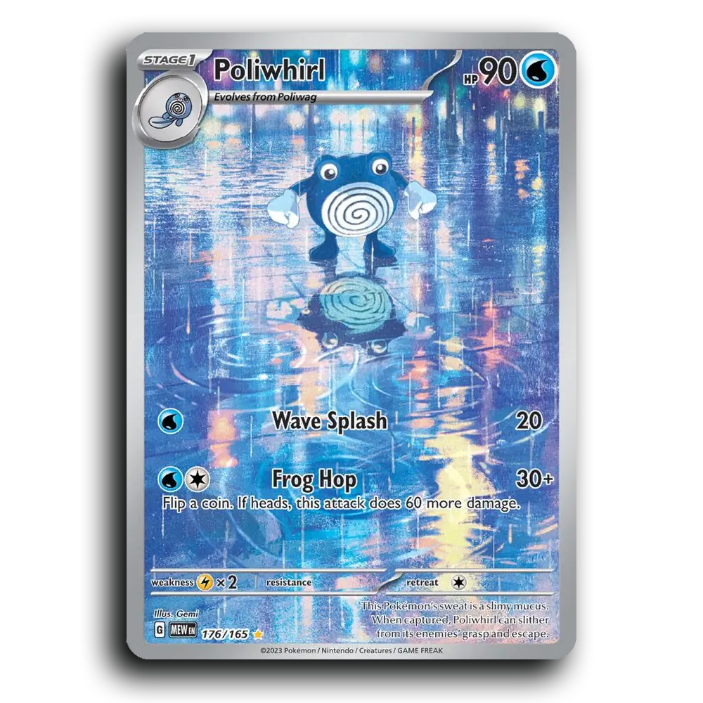 Poliwhirl 176/165 151 Illustration Rare Pokemon Card TCG Near Mint NM Holofoil