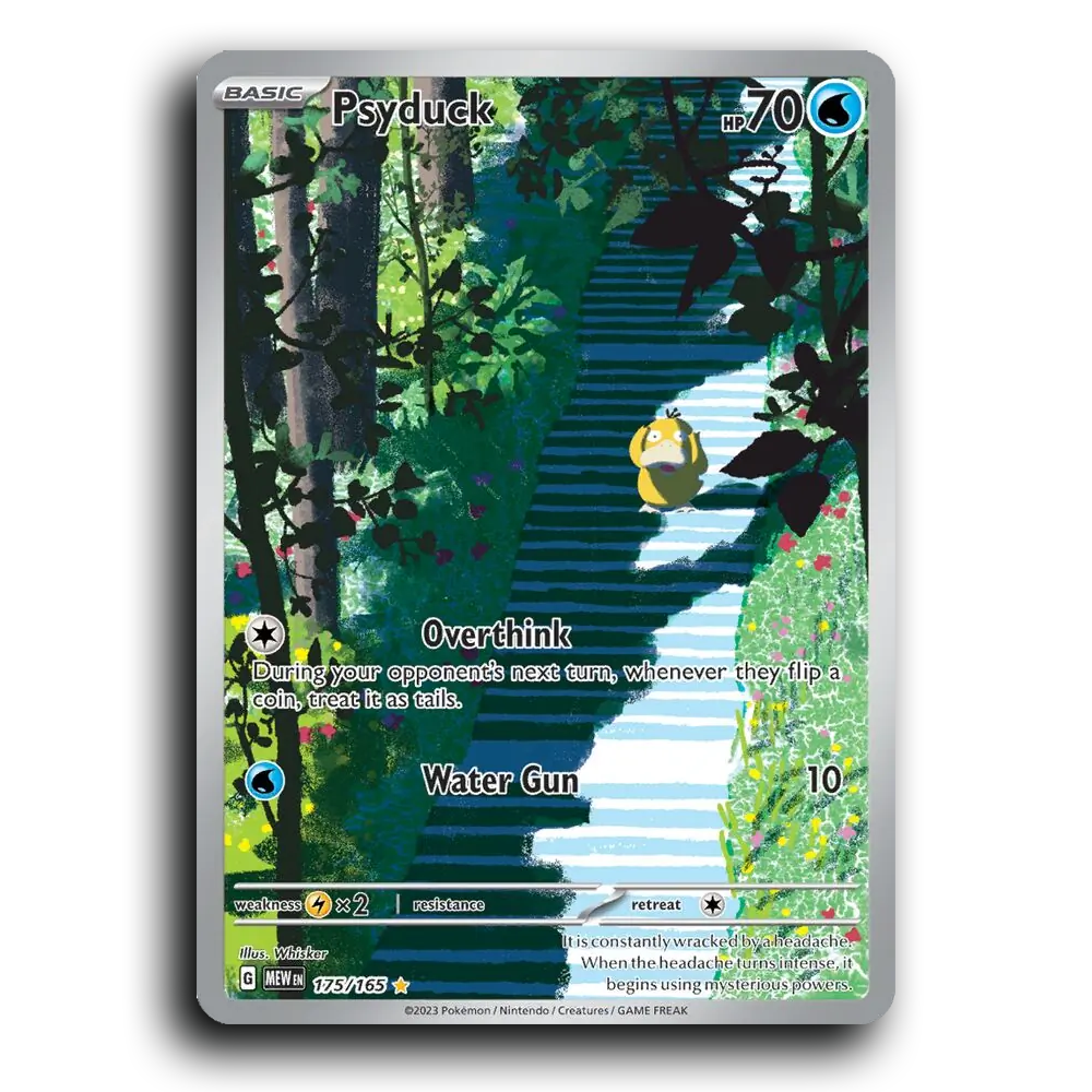 Psyduck 175/165 151 Illustration Rare Pokemon Card TCG Near Mint NM Holofoil