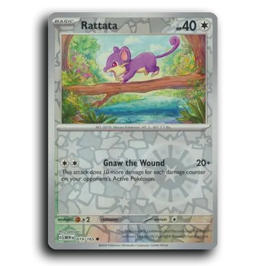 Rattata 019/165 151 Common Pokemon Card TCG Reverse Holo