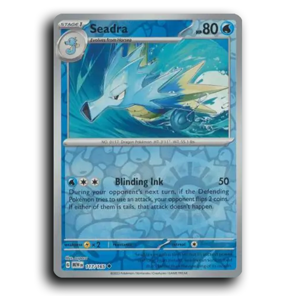 Seadra 117/165 151 Uncommon Pokemon Card TCG Near Mint NM Reverse Holo