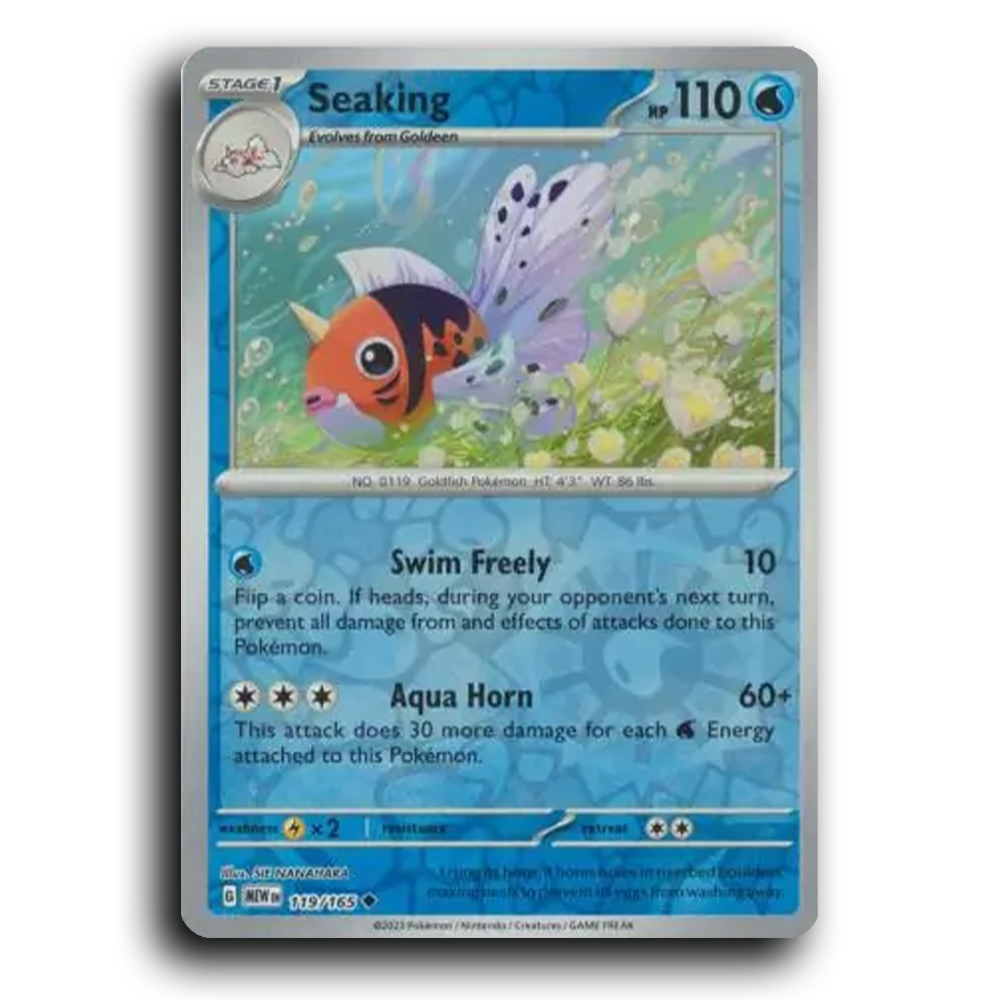 Seaking 119/165 151 Uncommon Pokemon Card TCG Near Mint NM Reverse Holo