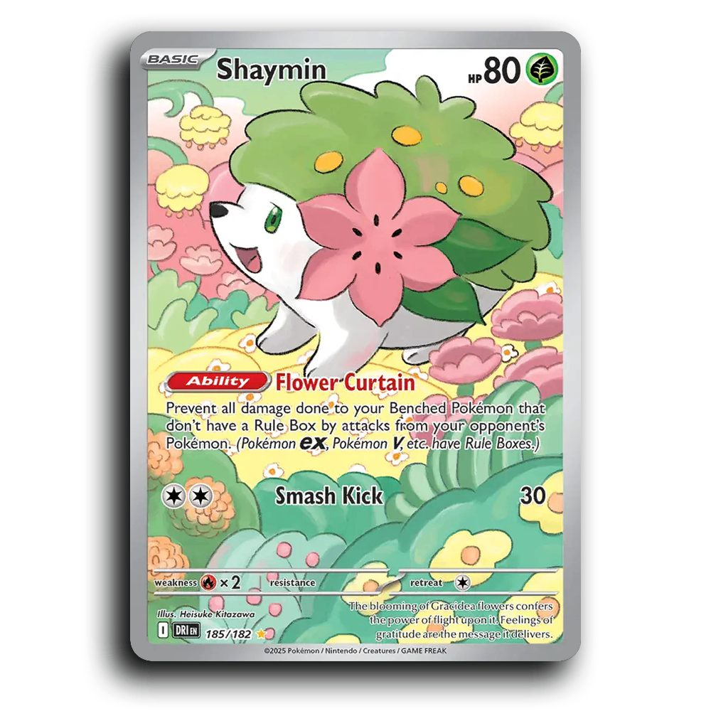 Shaymin 185/182 Destined Rivals Illustration Rare Pokemon Card TCG Holofoil