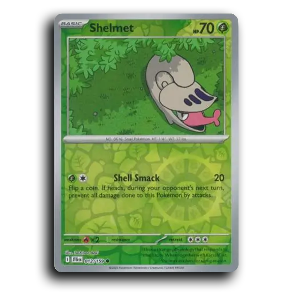 Shelmet Journey Together 012/159 Common Reverse Holo Near Mint Pokemon Card