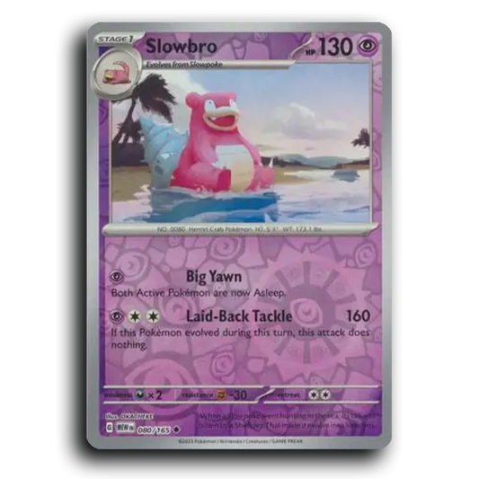 Slowbro 080/165 151 Uncommon Pokemon Card TCG Near Mint NM Reverse Holo