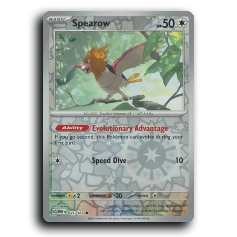 Spearow 021/165 151 Common Pokemon Card TCG Reverse Holo