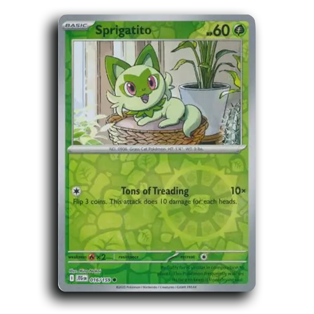 Sprigatito Journey Together 016/159 Common Near Mint Pokemon Card Reverse Holo