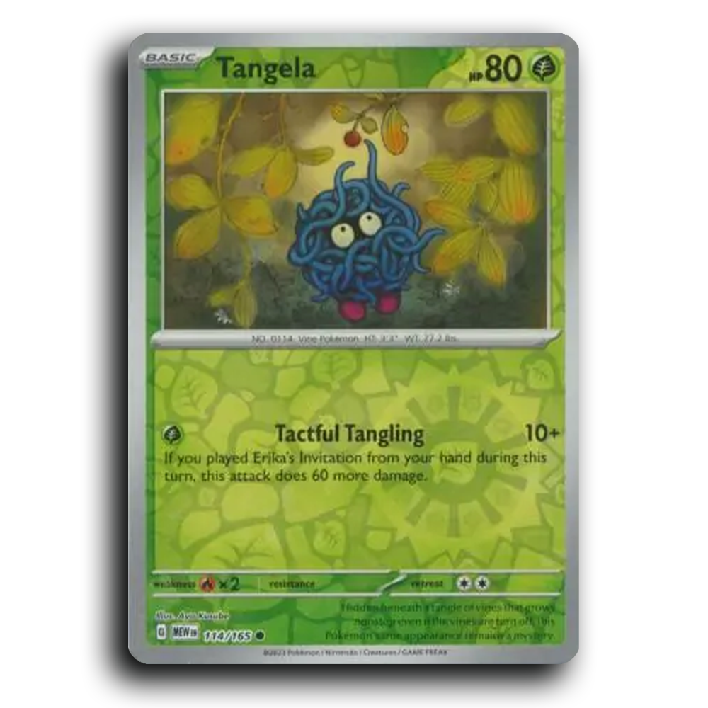 Tangela 114/165 151 Common Pokemon Card TCG Near Mint NM Reverse Holo
