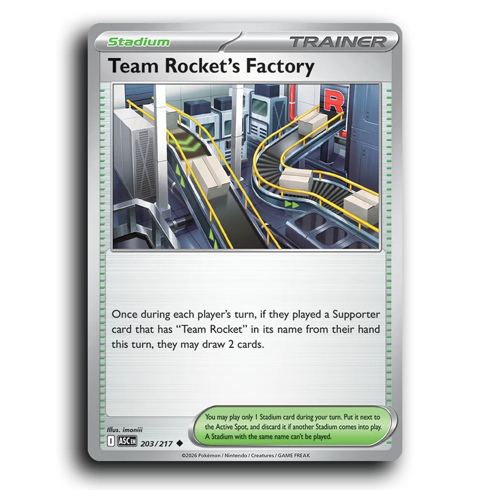 Team Rocket's Factory 203/217 Ascended Heroes Uncommon Pokemon Card TCG Near Mint NM