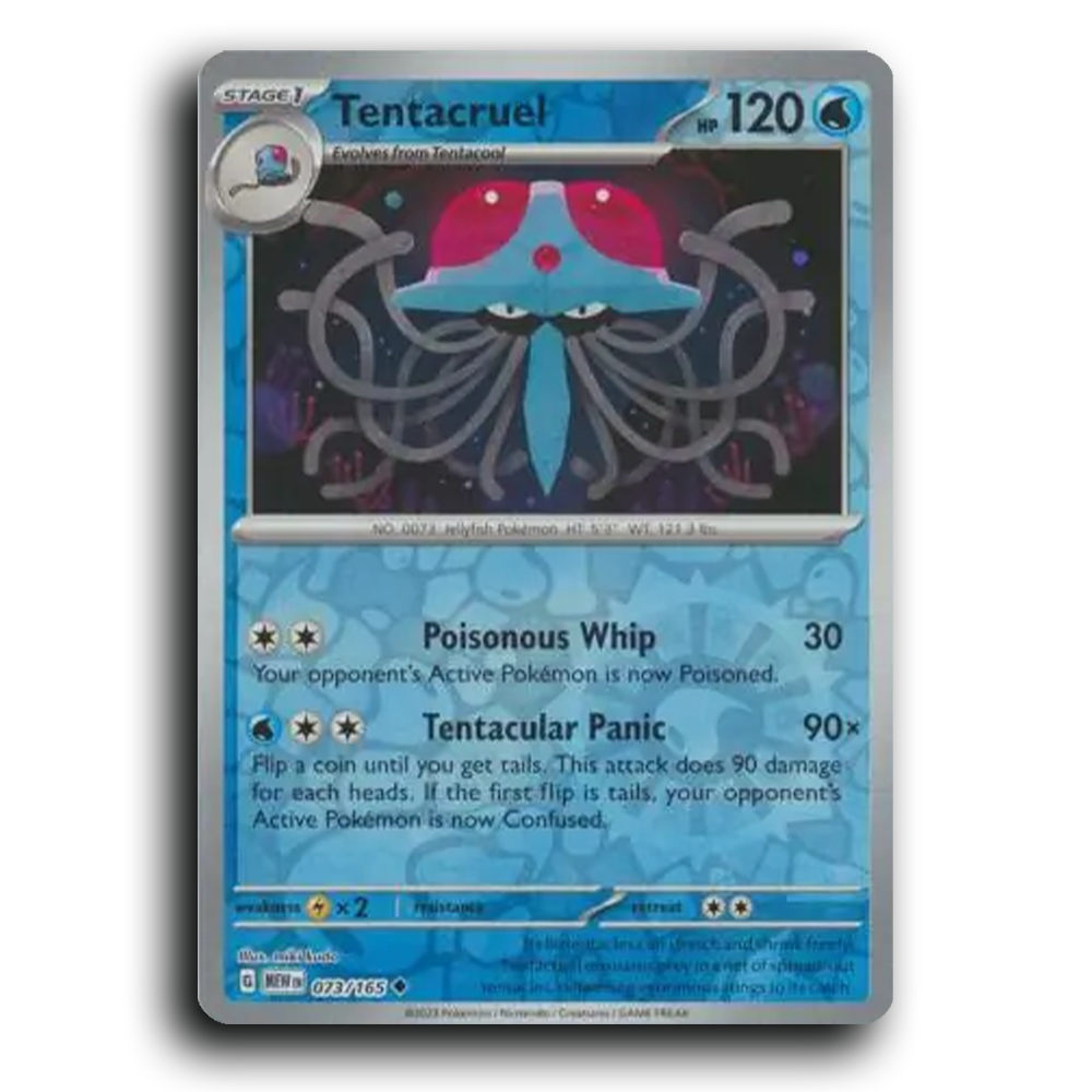 Tentacruel 073/165 151 Uncommon Pokemon Card TCG Near Mint NM Reverse Holo