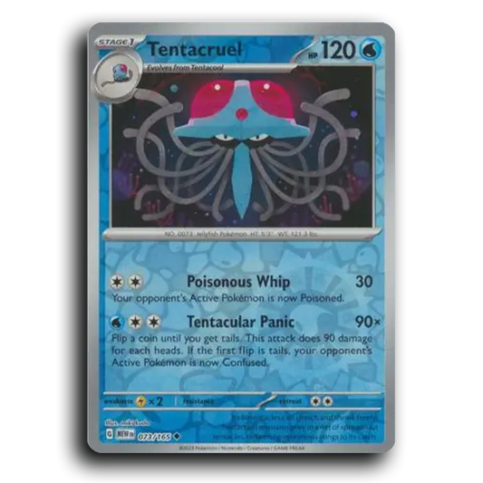 Tentacruel 073/165 151 Uncommon Pokemon Card TCG Near Mint NM Reverse Holo