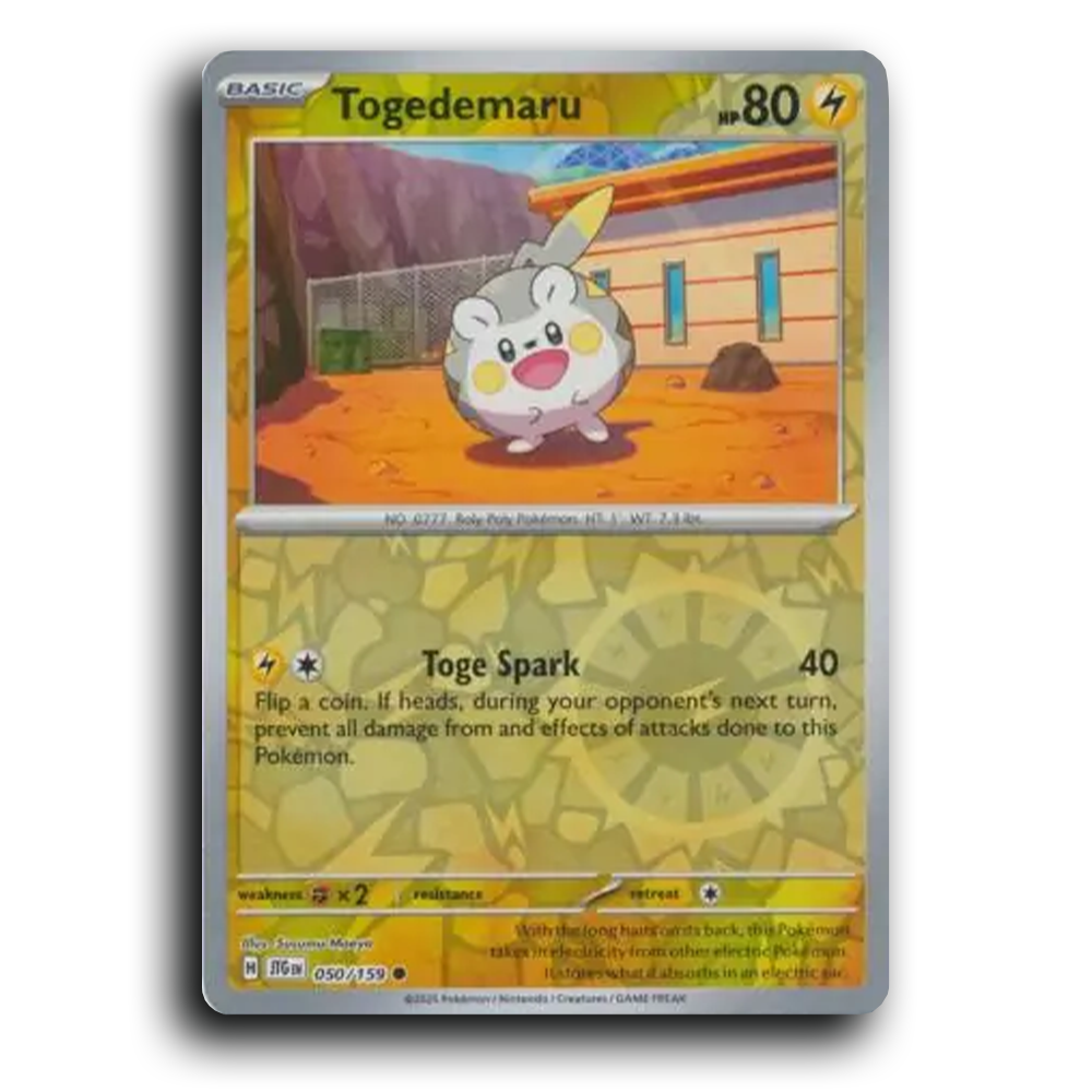 Togedemaru 050/159 Journey Together Common Pokemon Card TCG Reverse Holo