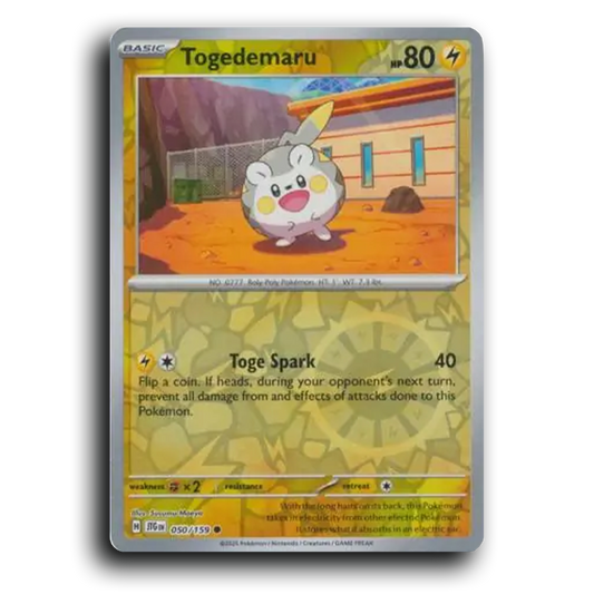 Togedemaru 050/159 Journey Together Common Pokemon Card TCG Reverse Holo