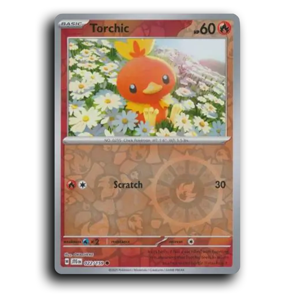Torchic 022/159 Journey Together Common Pokemon Card TCG Reverse Holo