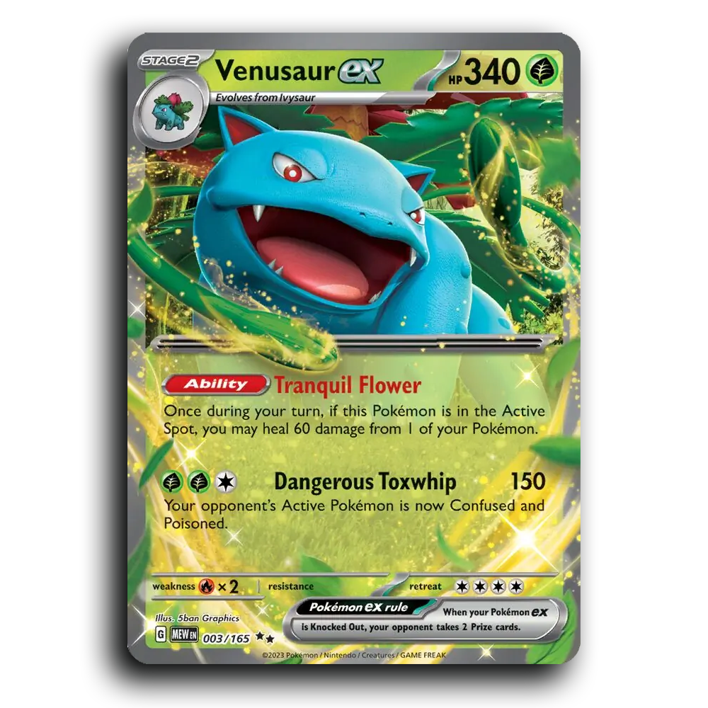 Venusaur ex 003/165 151 Double Rare Pokemon Card TCG Holofoil