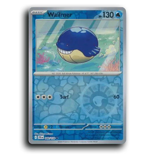 Wailmer 040/159 Journey Together Common Pokemon Card TCG Reverse Holo
