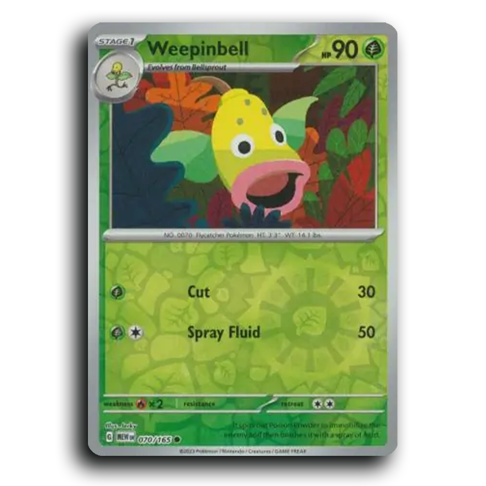 Weepinbell 070/165 151 Common Pokemon Card TCG Near Mint NM Reverse Holo