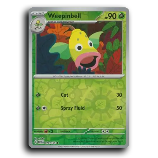 Weepinbell 070/165 151 Common Pokemon Card TCG Near Mint NM Reverse Holo