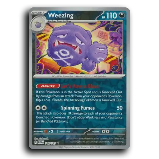 Weezing 110/165 151 Rare Pokemon Card TCG Near Mint NM Reverse Holo