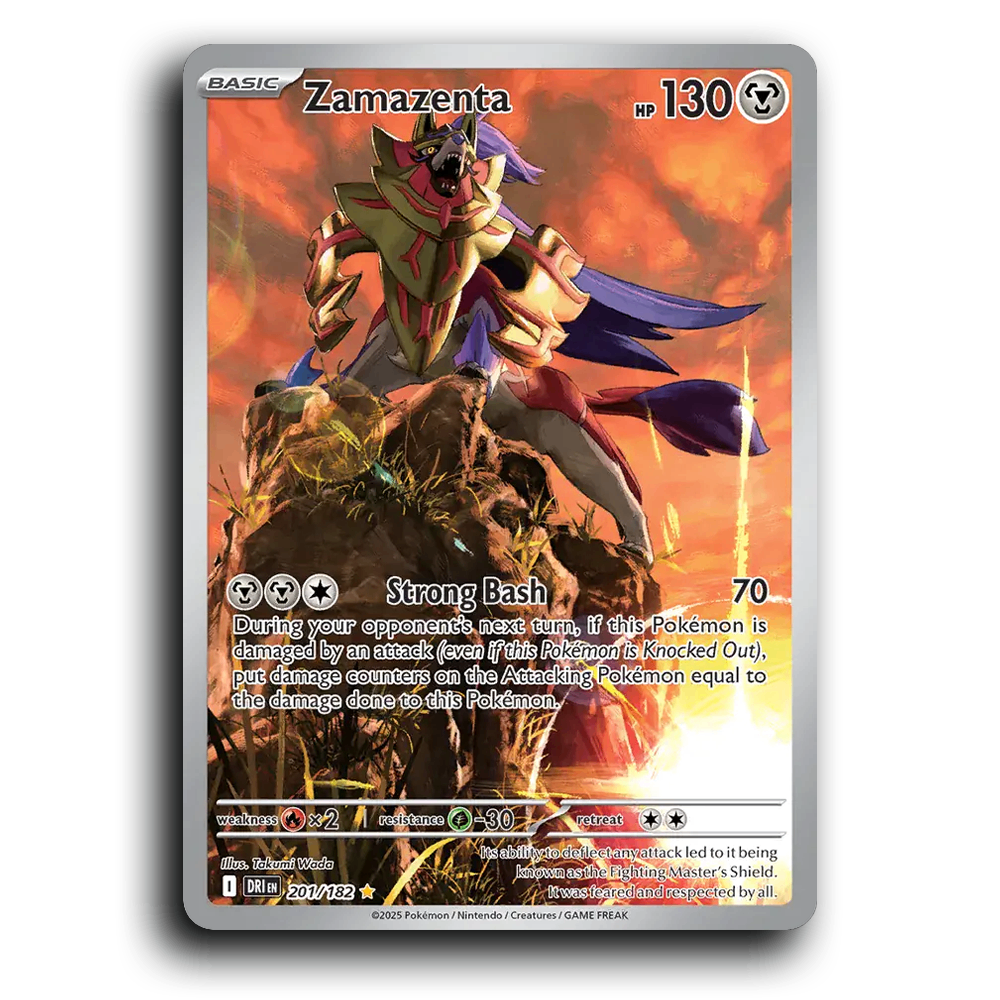 Zamazenta 201/182 Destined Rivals Illustration Rare Pokemon Card TCG Holofoil