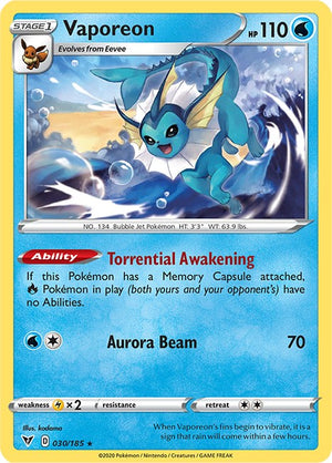 Vaporeon 030/185 [SWSH04: Vivid Voltage]