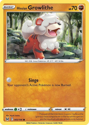 Hisuian Growlithe 083/196 [SWSH11: Lost Origin]
