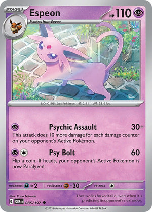 Espeon 086/197 [SV03: Obsidian Flames]