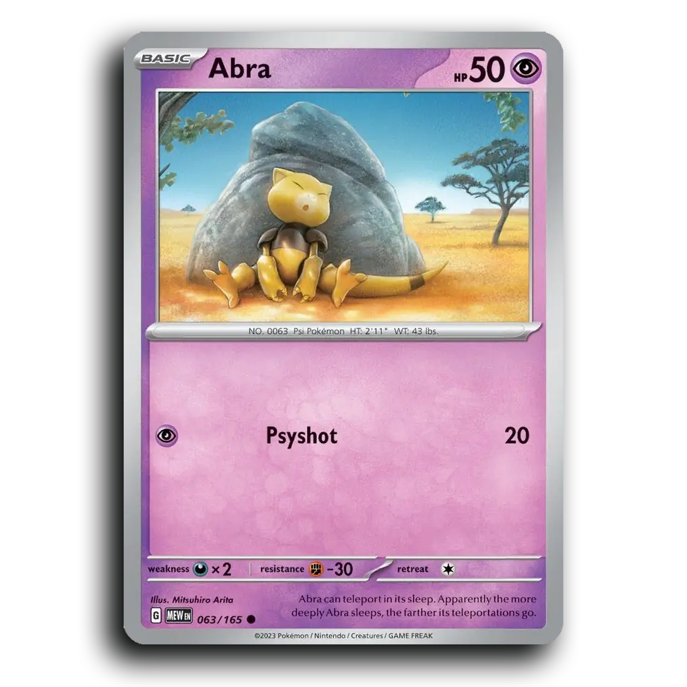 Abra 063/165 151 Common Pokemon Card TCG