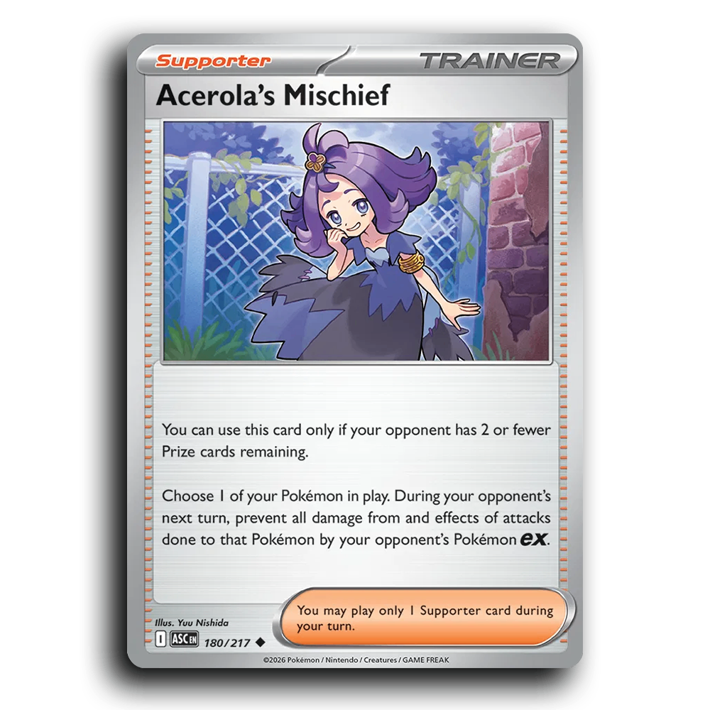 Acerola's Mischief 180/217 Ascended Heroes Uncommon Pokemon Card TCG Near Mint NM